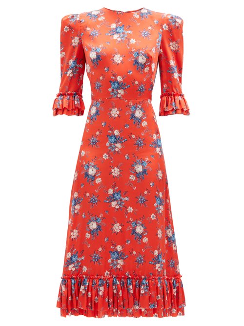 The Falconetti Floral-print Silk Midi Dress