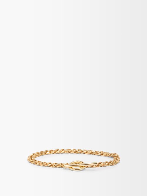 All Blues - Rope Double-chain Recycled Gold-vermeil Bracelet - Mens - Gold