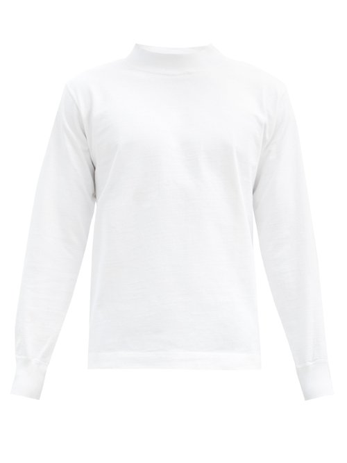 Snow Peak - High-neck Long-sleeved Cotton-jersey T-shirt - Mens - White