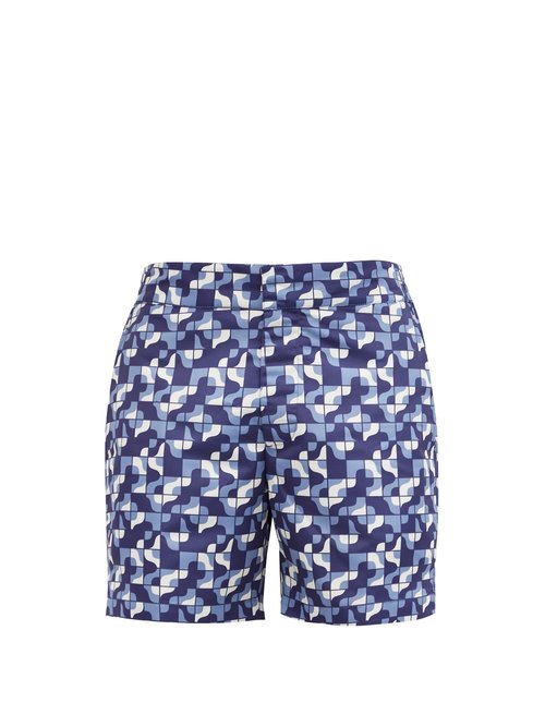 Frescobol Carioca - Ipanema-print Swim Shorts - Mens - Navy Multi