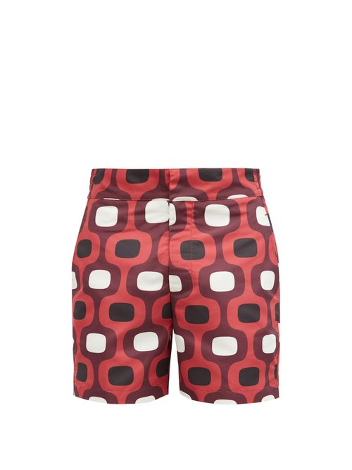 Frescobol Carioca - Ipanema Mosaic-print Swim Shorts - Mens - Red Multi