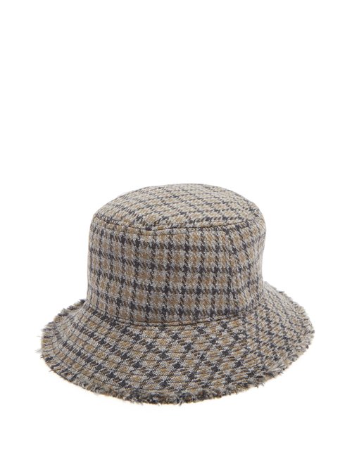 Paul Smith - Checked Wool Bucket Hat - Mens - Grey