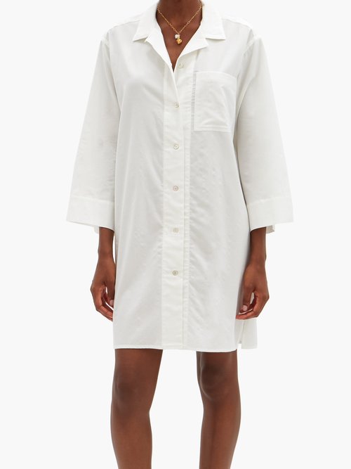 Rossell England Patch-pocket Cotton Nightdress White