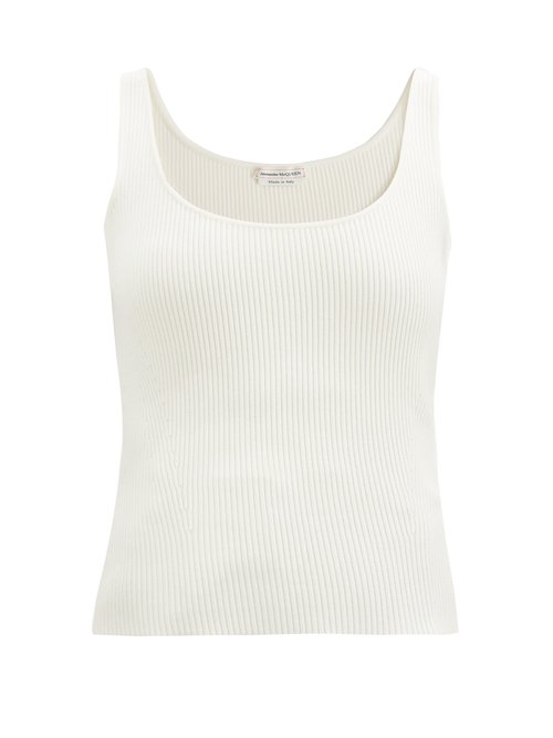Alexander Mcqueen – Round-neck Ribbed-knit Tank Top Ivory