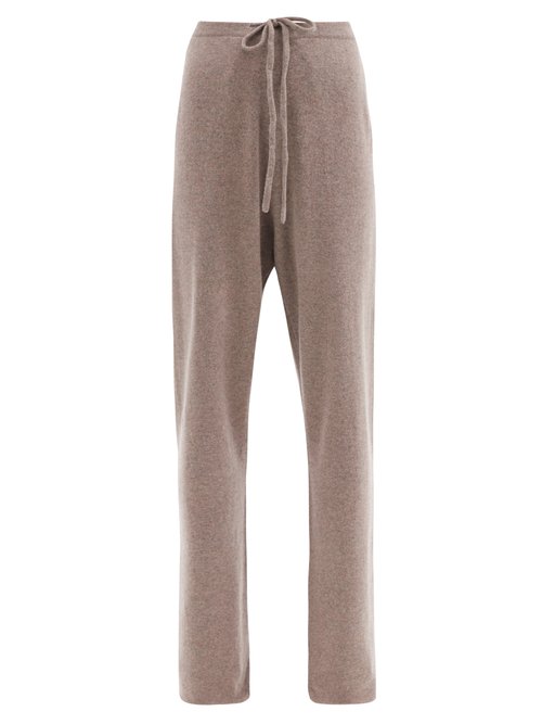 Extreme Cashmere - No.142 Run Stretch-cashmere Wide-leg Track Pants Mid Brown