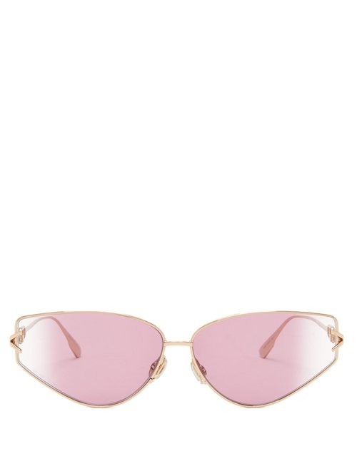 Dior Eyewear - Diorgypsy2 Small Cat-eye Metal Sunglasses - Womens - Pink