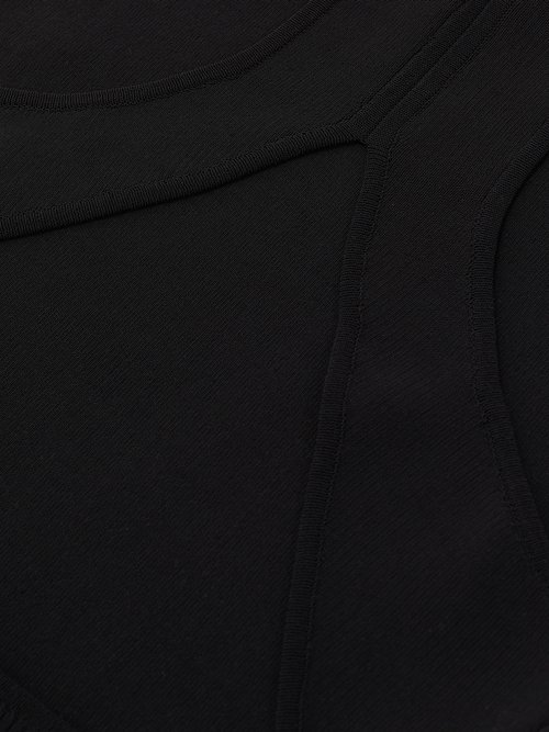 Proenza Schouler White Label Interlock Rib-knitted Cotton-blend Tank Top Black - 60% Off Sale
