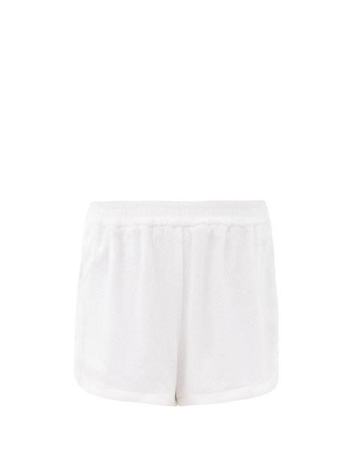 Terry - Cruise High-rise Cotton-terry Shorts White Beachwear