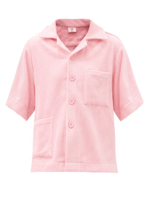 Terry - Boxy Cotton Terry-toweling Shirt Light Pink