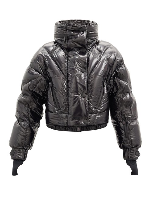 3 Moncler Grenoble - Hooded Quilted Down Cropped Jacket Black