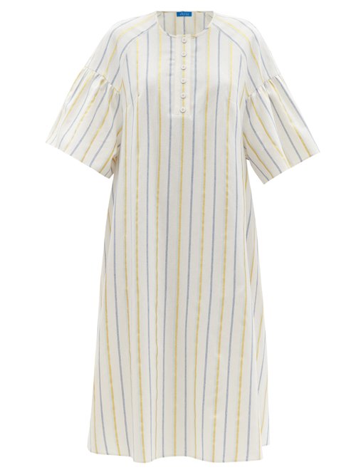 Vika 2.0 - Striped Recycled-twill Tunic Dress Cream Stripe
