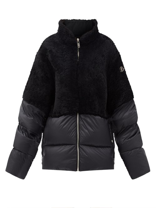 Moncler + Rick Owens - Coyote Shearling And Quilted Down Jacket - Womens - Black