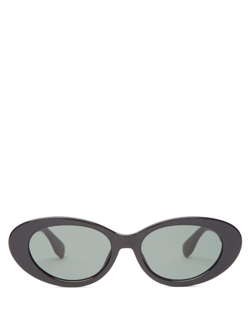 X Solid & Striped Ditch Cat-eye Acetate Sunglasses