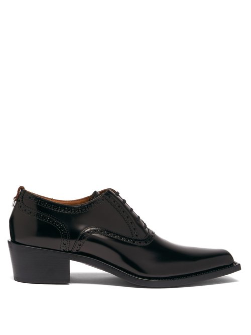 Burberry - Buchanan Patent-leather Derby Shoes - Mens - Black