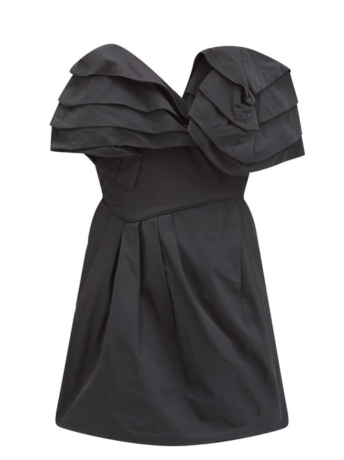 Preen By Thornton Bregazzi - Agnese Ruffled Taffeta-twill Mini Dress Black