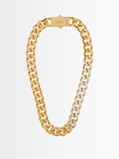 Saint Laurent Bi-colour Curb-chain Necklace