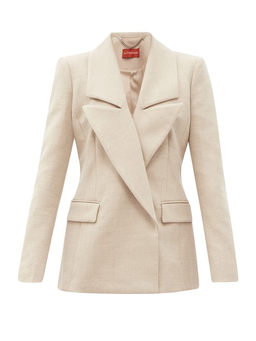 Buy Altuzarra - Eileen Double-breasted Wool-blend Jacket Beige online - shop best Altuzarra clothing sales