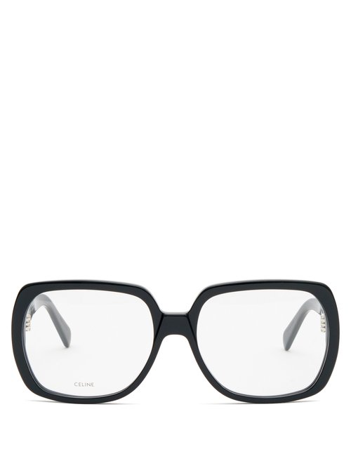 Celine Eyewear - Square Acetate Glasses - Womens - Black