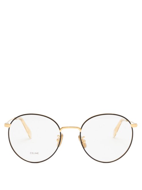 Celine Eyewear - Round Metal Glasses - Womens - Gold