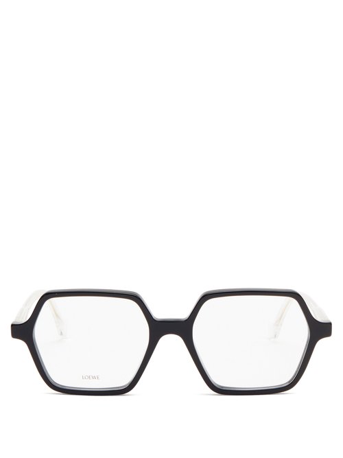 Loewe - Hexagonal Acetate Glasses - Womens - Black