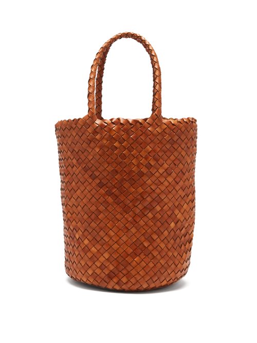 Dragon Diffusion - Jacky Woven Leather Basket Bag - Womens - Tan