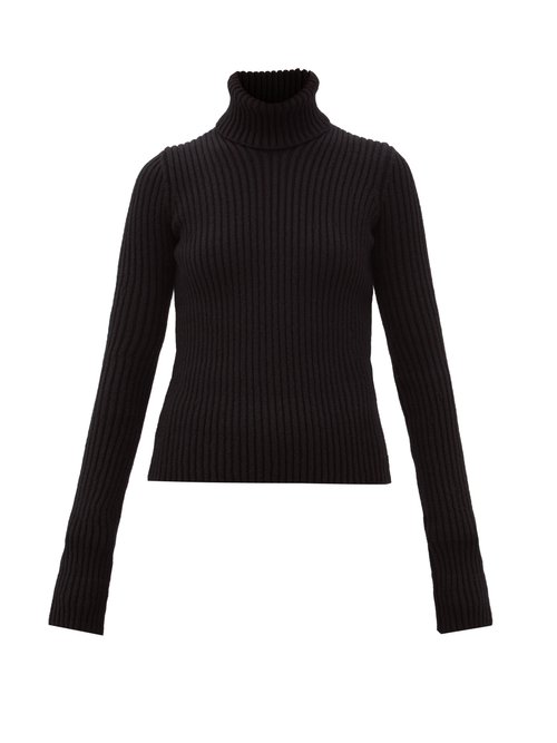Bottega Veneta - Roll-neck Ribbed Wool-blend Sweater Black