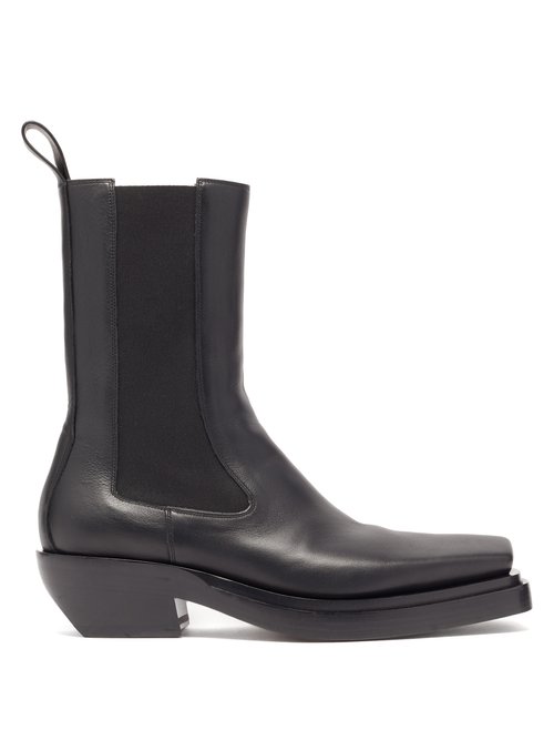 Bottega Veneta - The Lean Leather Chelsea Boots - Mens - Black