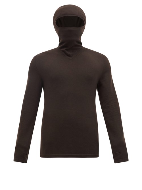 Bottega Veneta - Masked-hood Cashmere-blend Sweater - Mens - Brown