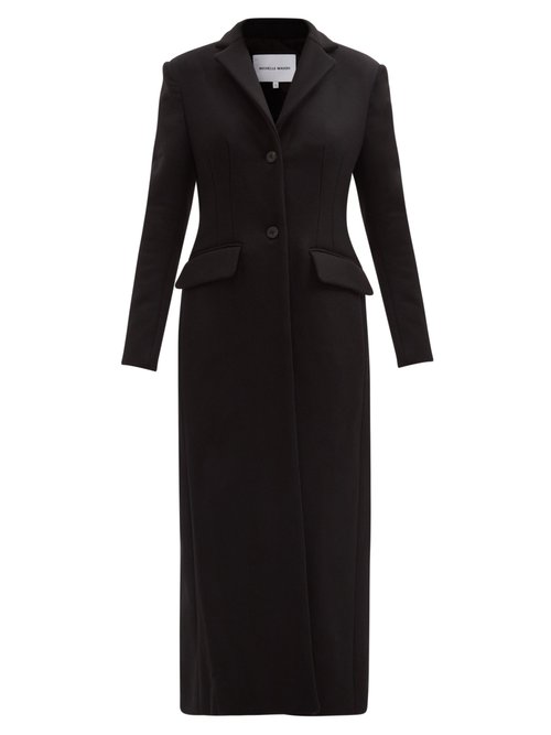 Michelle Waugh – The Cecilia Single-breasted Wool-blend Coat Black