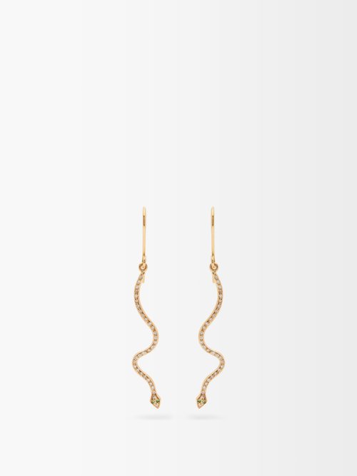 Ileana Makri Lucky Snake Diamond & 18kt Rose-gold Earrings