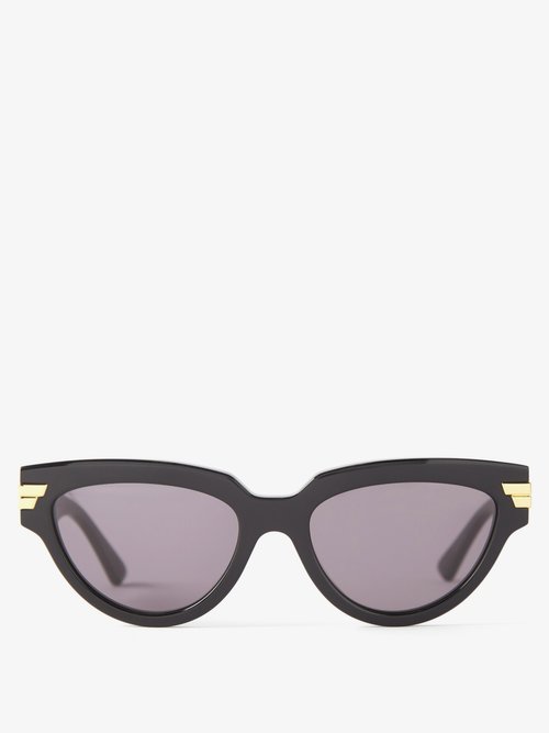 Bottega Veneta - Cat-eye Acetate Sunglasses - Womens - Black