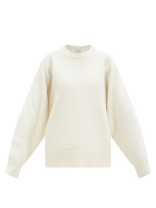 Co - Sleeve-seam Wool-blend Sweater Ivory