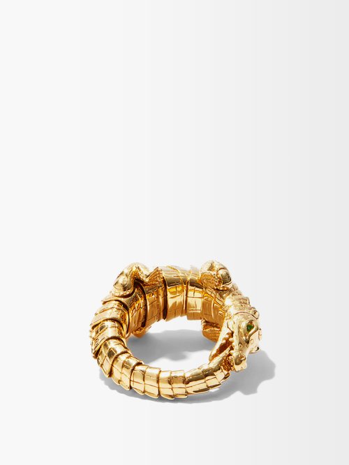 Bibi van der Velden Alligator Wrap Tsavourite & 18kt Gold Ring