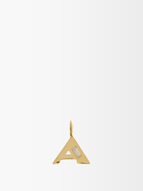 Lizzie Mandler Deco Diamond & 18kt Gold Alphabet A-m Charm