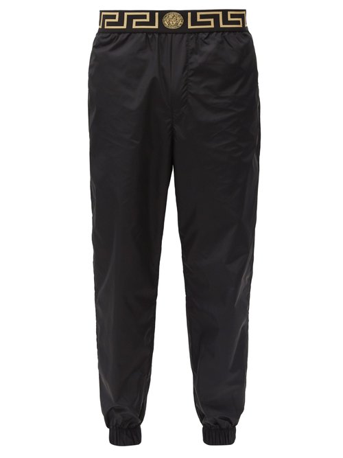 Versace - Greco-jacquard Technical Track Pants - Mens - Black Multi