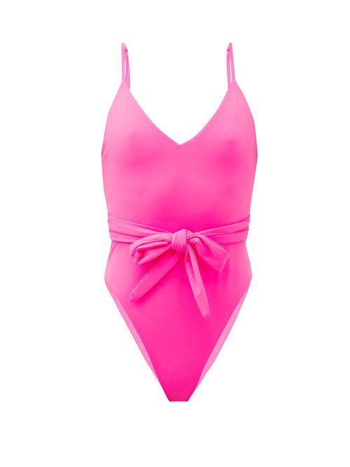 Buy Mara Hoffman - Gamela Tie-front Swimsuit Pink online - shop best Mara Hoffman swimwear sales