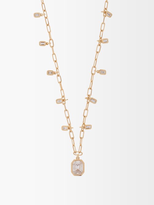 Illusion Diamond & 18kt Gold Choker Necklace