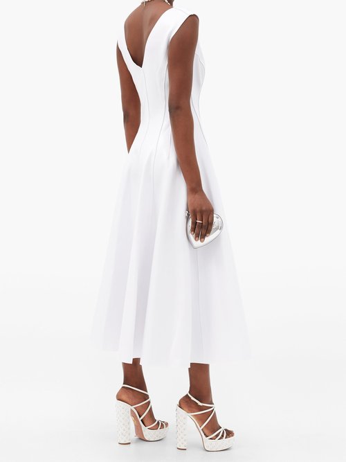 Norma Kamali Grace Raw-seam Panelled Dress White