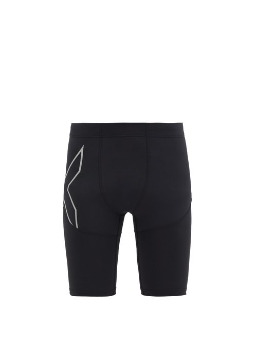 2xu - Reflective-logo Compression Running Shorts - Mens - Black