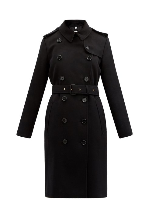 Burberry – Kensington Mid Cashmere-felt Trench Coat Black