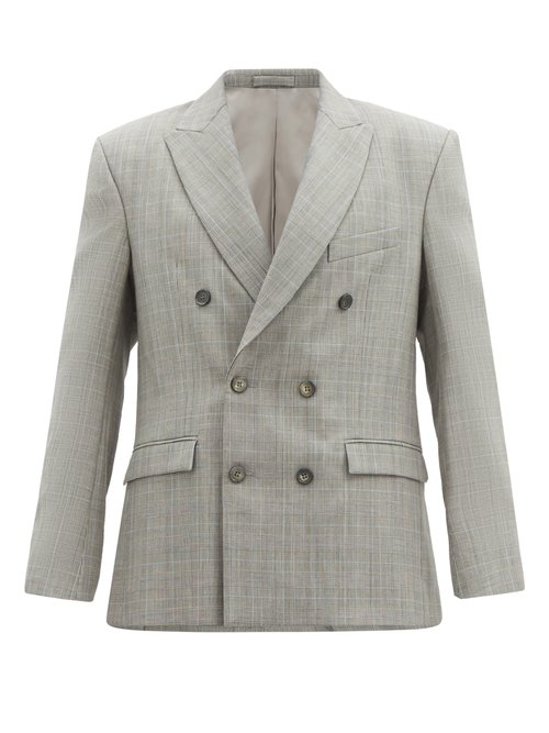 Wardrobe. nyc - Release 01 Checked Wool Double-breasted Blazer Grey