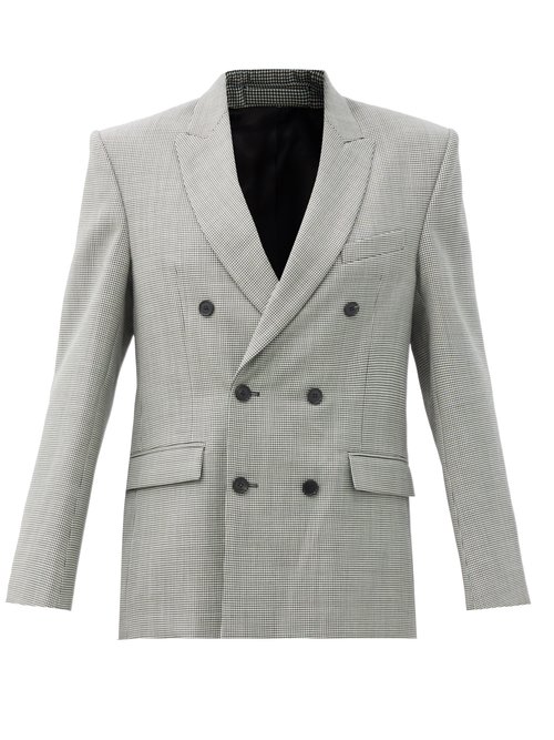 Wardrobe. nyc - Houndstooth-check Merino-wool Twill Blazer Black White