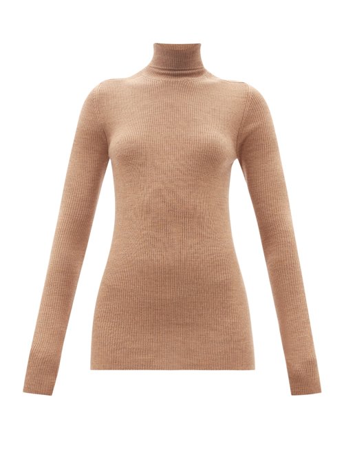 Wardrobe. nyc - Release 05 Roll-neck Ribbed Merino-wool Sweater Camel