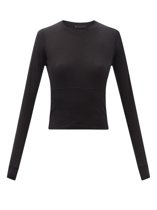Wardrobe. nyc - Release 06 Long-sleeved Cropped Cotton-jersey Top Black