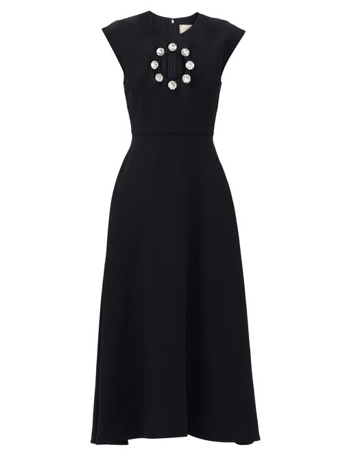 Christopher Kane – Crystal-embellished Cut-out Midi Dress Black