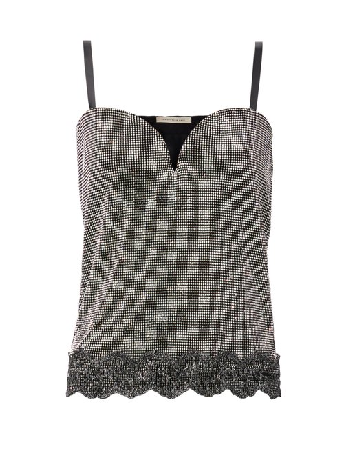 Christopher Kane - Crystal-embellished Chainmail Top Silver