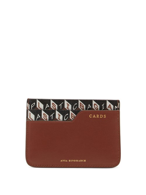 Anya Hindmarch - I Am A Plastic Bag Recycled-canvas Cardholder - Womens - Tan Multi