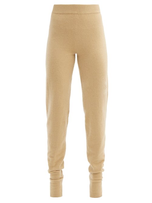 Extreme Cashmere - Tapered-leg Stretch-cashmere Track Pants Camel