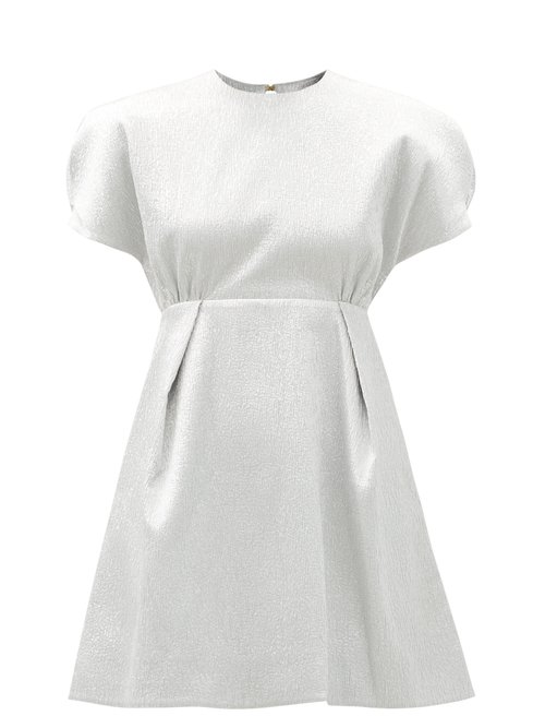 Emilia Wickstead – Tinker Textured-lamé Mini Dress Silver