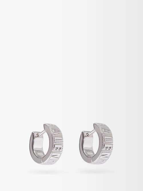 Force Logo-engraved Sterling-silver Hoop Earrings